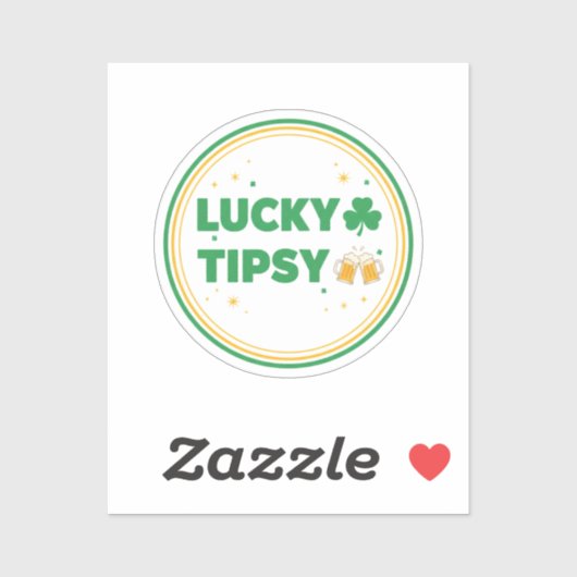 Lucky And Tipsy Funny Beer Clover St Patrick's Day シール (シート)
