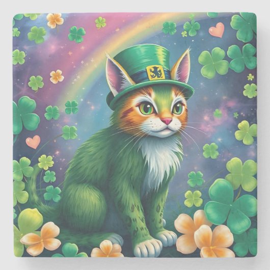 Lucky Animals in Disguise - St. Patrick’s Day Fun ストーンコースター (正面)