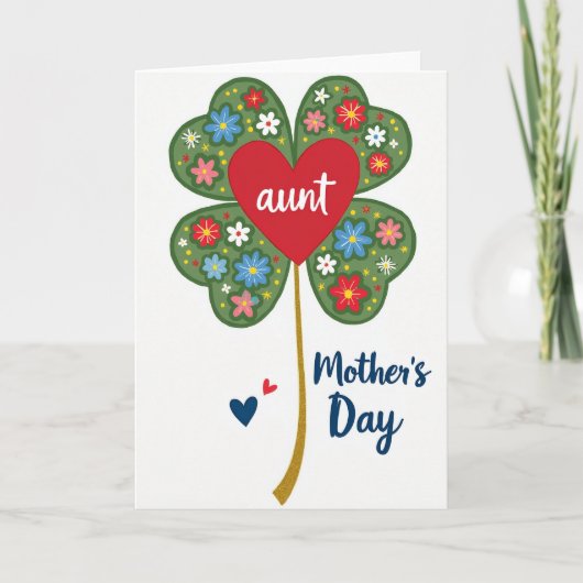 Lucky Aunt Mothers Day Card カード (正面)