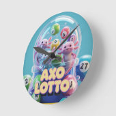 Lucky Axolotl ラウンド壁時計 (傾斜)