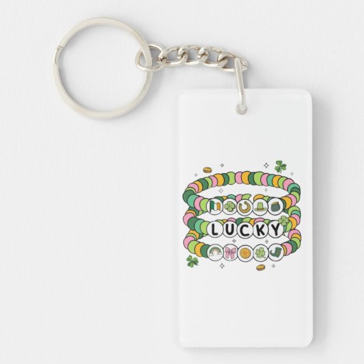 Lucky Beaded Bracelet St. Patrick’s Day Design キーホルダー (正面)
