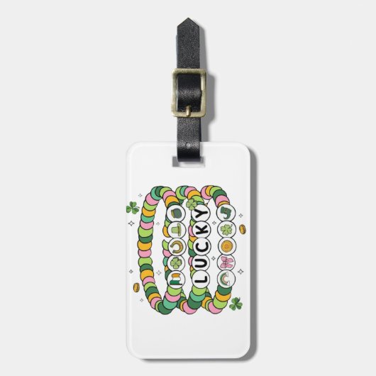 Lucky Beaded Bracelet St. Patrick’s Day Design ラゲッジタグ (正面縦)