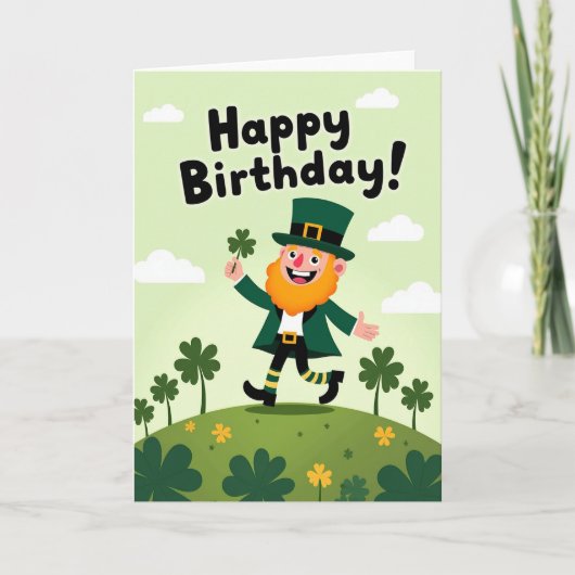 Lucky Birthday Leprechaun Card カード (正面)