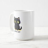 Lucky Black Cat コーヒーマグカップ (正面左)