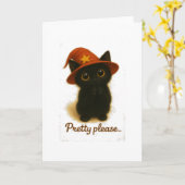 Lucky Black Cat Emi – Pretty Please Witch Hat カード (黄色い花)