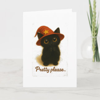 Lucky Black Cat Emi – Pretty Please Witch Hat カード