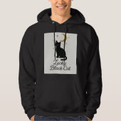 Lucky Black Cat Hoodie | Mystical Moon Design パーカ (正面)