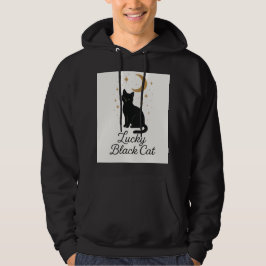 Lucky Black Cat Hoodie | Mystical Moon Design パーカ