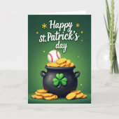 Lucky Black Pot St Patricks Day Card カード (正面)