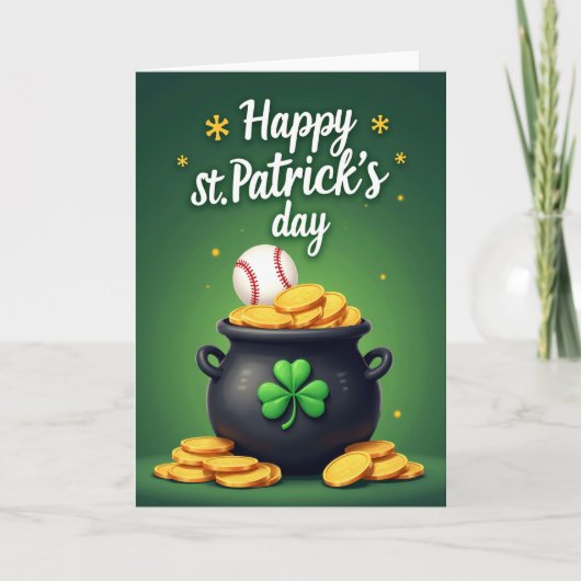 Lucky Black Pot St Patricks Day Card カード (正面)