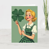 Lucky Blonde Retro Style Art Card カード (正面)