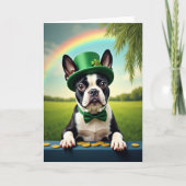 Lucky Boston Terrier Day Card カード (正面)