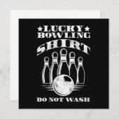 Lucky Bowling Shirt Do Not Wash Bowler Strike Gift 招待状 (正面/裏面)