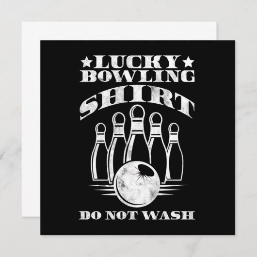 Lucky Bowling Shirt Do Not Wash Bowler Strike Gift 招待状 (正面/裏面)