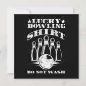 Lucky Bowling Shirt Do Not Wash Bowler Strike Gift 招待状 (正面)
