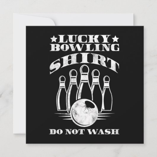 Lucky Bowling Shirt Do Not Wash Bowler Strike Gift 招待状 (正面)