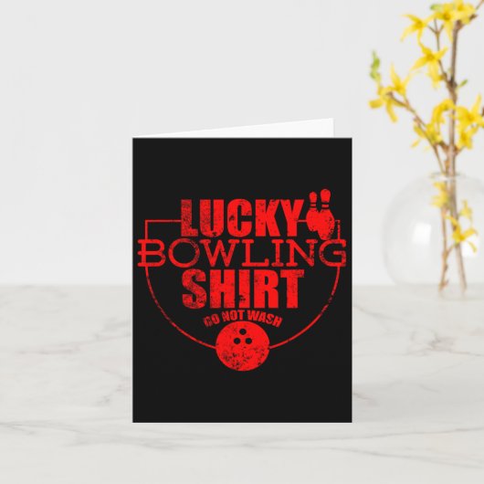 Lucky Bowling Shirt Do Not Wash Funny Quote For Bo カード (黄色い花)