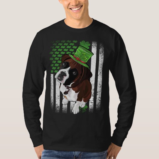 Lucky Boxer Dog St Patrick s Day Tシャツ (正面)