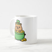Lucky Capybara Pot of Gold Funny St. Patrick's Day コーヒーマグカップ (正面左)