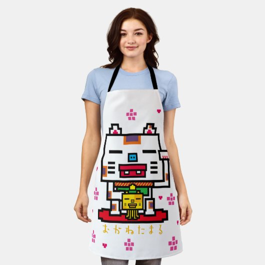 Lucky Cat エプロン (着用した状態)
