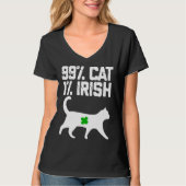 Lucky Cat Animal St Patricku2019s Day 99 cat 1 Iri Tシャツ (正面)