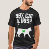 Lucky Cat Animal St Patricku2019s Day 99 cat 1 Iri Tシャツ (正面)