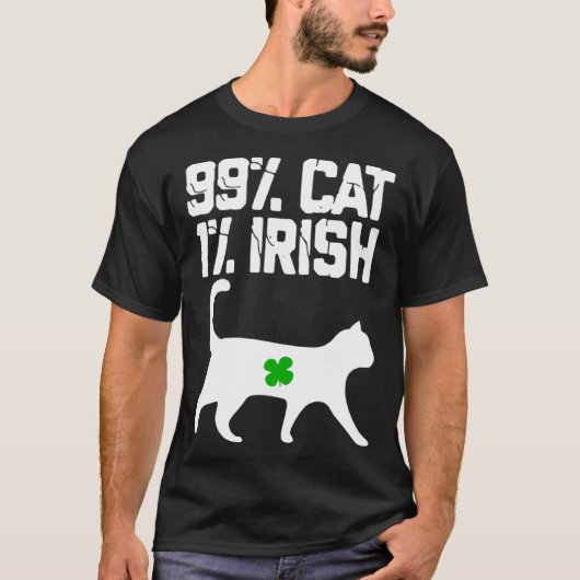 Lucky Cat Animal St Patricku2019s Day 99 cat 1 Iri Tシャツ (正面)