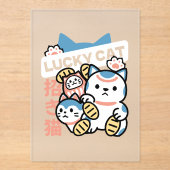 Lucky Cat Art – Maneki Neko with Gold Coin アクリル招待状 (正面)