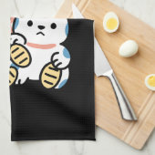 Lucky Cat Art – Maneki Neko with Gold Coin キッチンタオル (四つ折り)