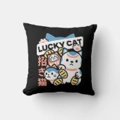 Lucky Cat Art – Maneki Neko with Gold Coin クッション (正面)