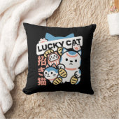 Lucky Cat Art – Maneki Neko with Gold Coin クッション (ブランケット)