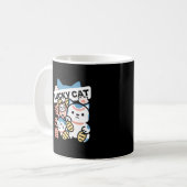 Lucky Cat Art – Maneki Neko with Gold Coin コーヒーマグカップ (正面左)