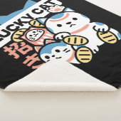 Lucky Cat Art – Maneki Neko with Gold Coin シェルパブランケット (3/4)