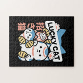 Lucky Cat Art – Maneki Neko with Gold Coin ジグソーパズル (横)