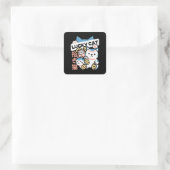 Lucky Cat Art – Maneki Neko with Gold Coin スクエアシール (バッグ)