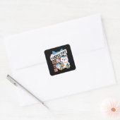 Lucky Cat Art – Maneki Neko with Gold Coin スクエアシール (封筒)