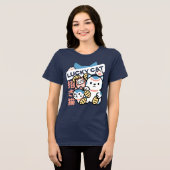 Lucky Cat Art – Maneki Neko with Gold Coin トライブレンドＴシャツ (正面全面)