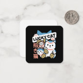 Lucky Cat Art – Maneki Neko with Gold Coin ノートカード (正面/裏面インサイチュ)