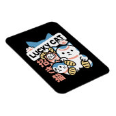 Lucky Cat Art – Maneki Neko with Gold Coin マグネット (右側)