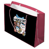 Lucky Cat Art – Maneki Neko with Gold Coin ラージペーパーバッグ (裏面アングル)
