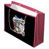 Lucky Cat Art – Maneki Neko with Gold Coin ラージペーパーバッグ (正面アングル)