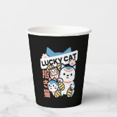 Lucky Cat Art – Maneki Neko with Gold Coin 紙コップ (裏面)