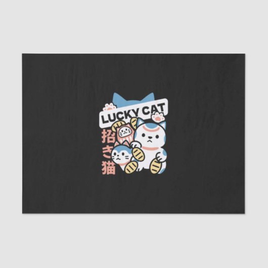 Lucky Cat Art – Maneki Neko with Gold Coin 薄葉紙 (正面)