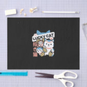 Lucky Cat Art – Maneki Neko with Gold Coin 薄葉紙 (クラフト)