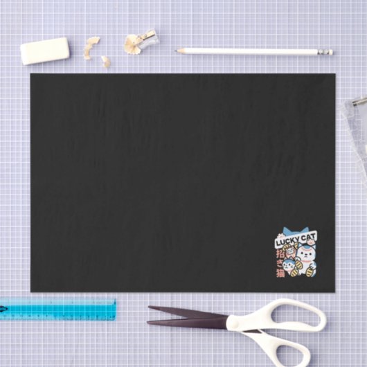 Lucky Cat Art – Maneki Neko with Gold Coin 薄葉紙 (クラフト)