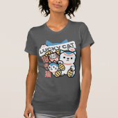 Lucky Cat Art – Maneki Neko with Gold Coin Tシャツ (正面)