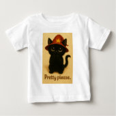 Lucky Cat Emi – Kawaii Begging Pose Witch Cat ベビーTシャツ (正面)