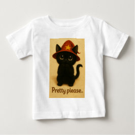 Lucky Cat Emi – Kawaii Begging Pose Witch Cat ベビーTシャツ
