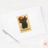 Lucky Cat Emi – Kawaii Begging Pose Witch Cat Stic 長方形シール (封筒)