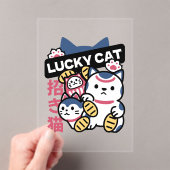 Lucky Cat Maneki Neko – Japanese Fortune Cat アクリル招待状 (インサイチュ (ポータブル))
